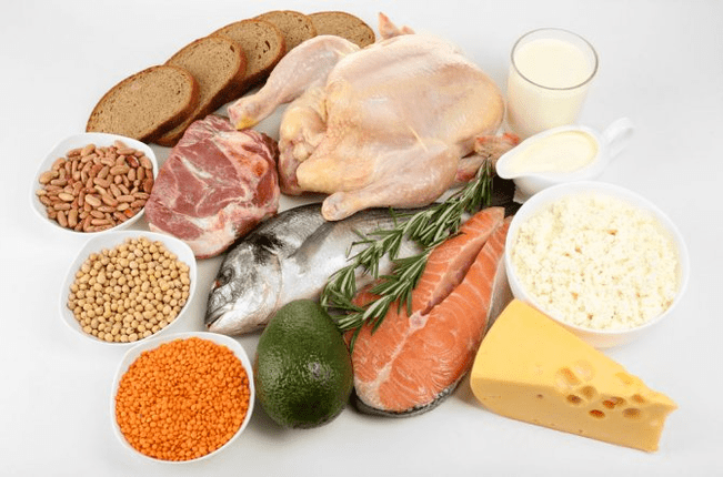 maisto produktai, skirti 7 dienų baltymų dietai
